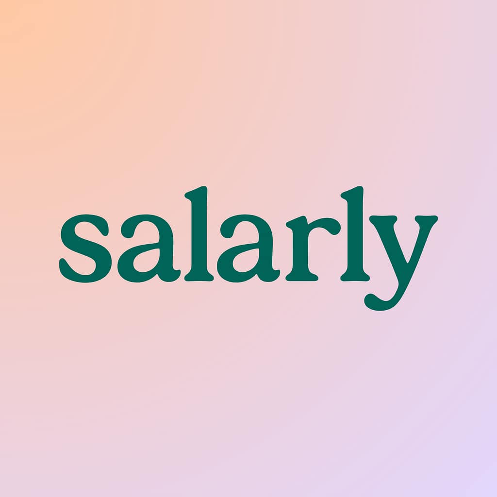 Salarly image of teal colored logo with gradient background