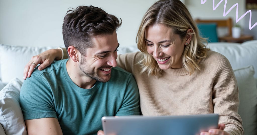 Two people reviewing financial plans together at home as part of responsible holiday borrowing